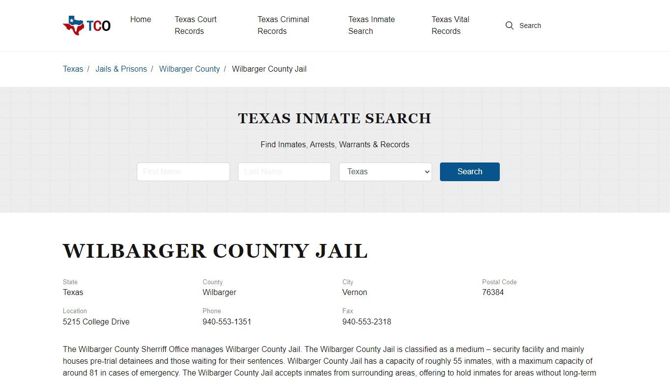 Wilbarger County Jail - txcountyoffices.org